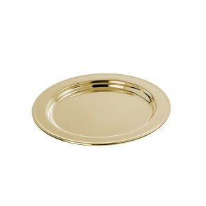 Luna Gold – Minimalist Round Brass Plate with Mirror Finish