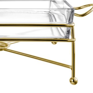Gold Frame Rectangular Chafing Dish Stand