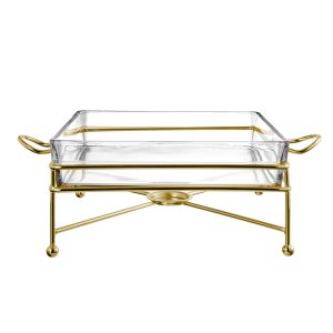 Gold Frame Rectangular Chafing Dish Stand