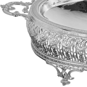 Baroque Silver Ornate Oval Tray