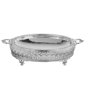 Baroque Silver Ornate Oval Tray