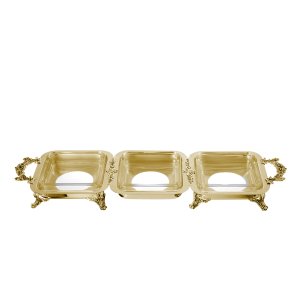 Triple Square Gold Buffet Warmer Frame