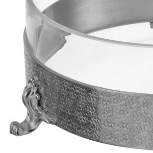 Hammered Silver Round Serving Dish