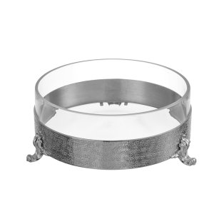 Hammered Silver Round Serving Dish