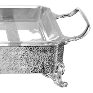 Regal Textured Silver Glass Tray
