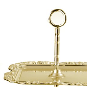 Two-Tier Brass Serving Stand with Silver Plating