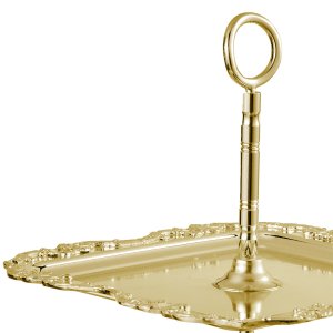 Two-Tier Brass Serving Stand with Silver Plating