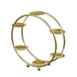 Modern Silver-Plated Multi-Tier Gold Macaron Stand