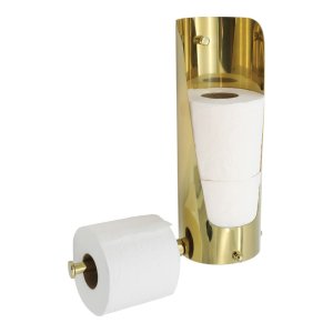 Wall-Mounted Paper Holder with Spare Bar (Compact Gold Version)