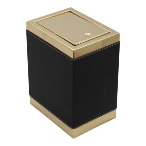 Gold Marble Trash Bin