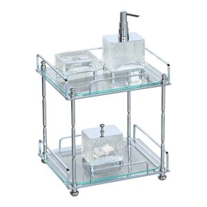 Two Tier Bathroom Organizer Chrome Finish