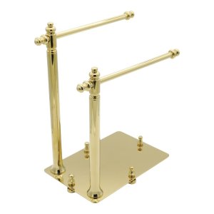 Dual Bar Paper Towel Stand with Tray Gold