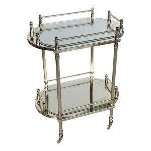 Two-Tier Brass Service Trolley Gold Finish