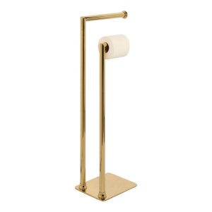 Free Standing Towel Bar and Toilet Paper Holder – PVD Gold