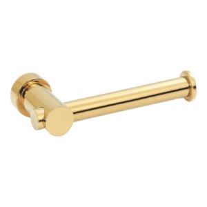 Minimalist Open Toilet Paper Holder – Polished Gold Brass – 18 cm