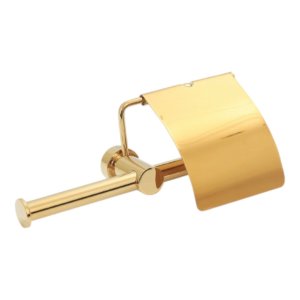 Brass Paper Holder with Lid & Backup – Polished Gold – 30 cm