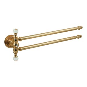 Double Swivel Gold Towel Bar