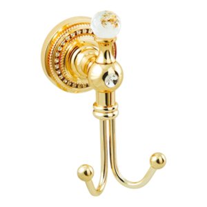 Double Hook Wall Hanger Gold Brass