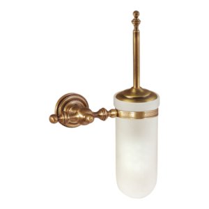 Antique Wall-Mounted Glass Toilet Brush Holder
