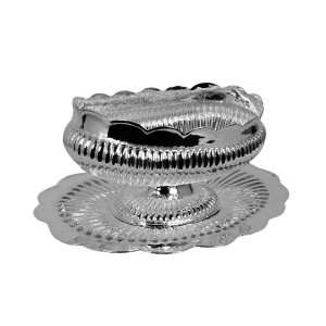 Handmade Brass Sugar Bowl with Tray