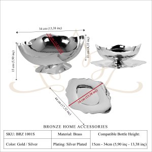 Handmade Brass Sugar Bowl with Decorative Tray