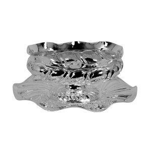 Handmade Brass Sugar Bowl with Decorative Tray