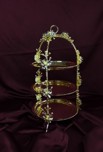 Handmade Brass Three Tier Serving Stand