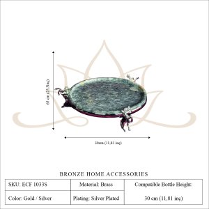 Handmade Brass Marble Cake Stand with Horse Figurine Legs