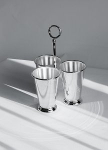 Handmade Brass Triple Spoon Holder Serving Set