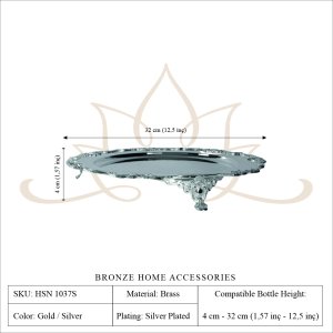 Handmade Brass Footed Serving Tray and Cake Stand
