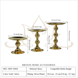 Handmade Brass Pedestal Dessert Stand Set