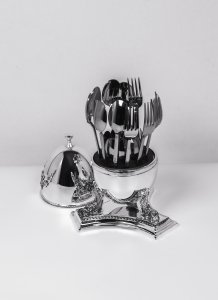 Handmade Brass Egg Shaped Cutlery Holder