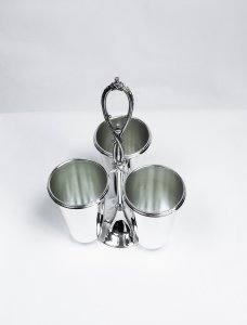 Handmade Brass Triple Cutlery Holder