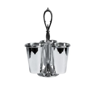 Handmade Brass Triple Cutlery Holder