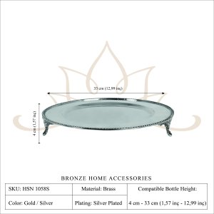 Handmade Brass Footed Serving Tray