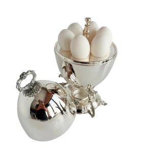 Handmade Brass Egg Server with Lid