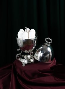 Handmade Brass Egg Server with Lid