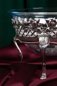 Handmade Brass Fruit Bowl with Glass