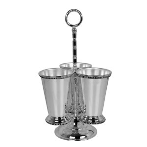 Handmade Brass Triple Utensil Holder Stand