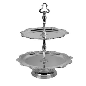 Handmade Brass Two Tier Serving Stand