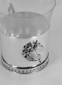 Handmade Brass Glass Tea Cup Holder