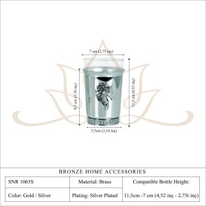 Handmade Brass Horse Motif Tea Glass Holder Set of 6