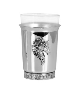 Handmade Brass Horse Motif Tea Glass Holder Set of 6