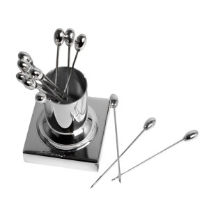 Handmade Brass Cocktail Pick Holder Set