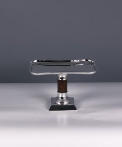 Handmade Brass Dessert Stand Set of 2 with Wooden Stem