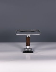 Handmade Brass Dessert Stand Set of 2 with Wooden Stem