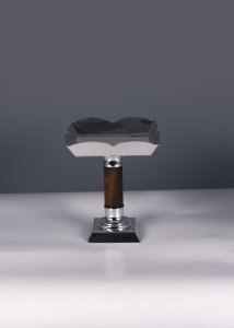 Handmade Brass Scalloped Dessert Stand Set of 2 with Wooden Stem