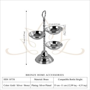 Handmade Brass Three Bowl Serving Stand