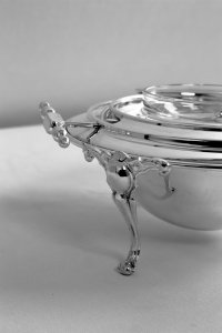 Handmade Brass Caviar Server with Lid and Spoon