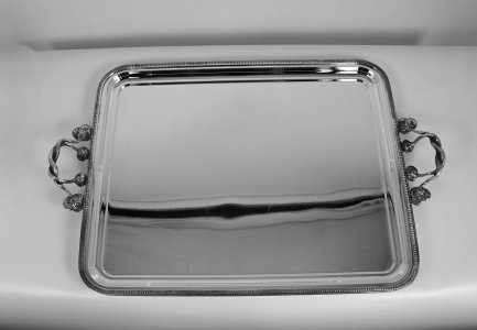 Handmade Brass Large Serving Tray with Handles